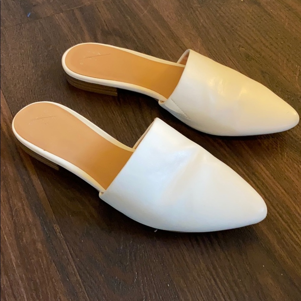 White open back mules